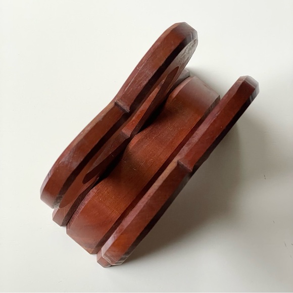 Vintage wooden heart napkin/letter holder rustic cabincore - Picture 8 of 12